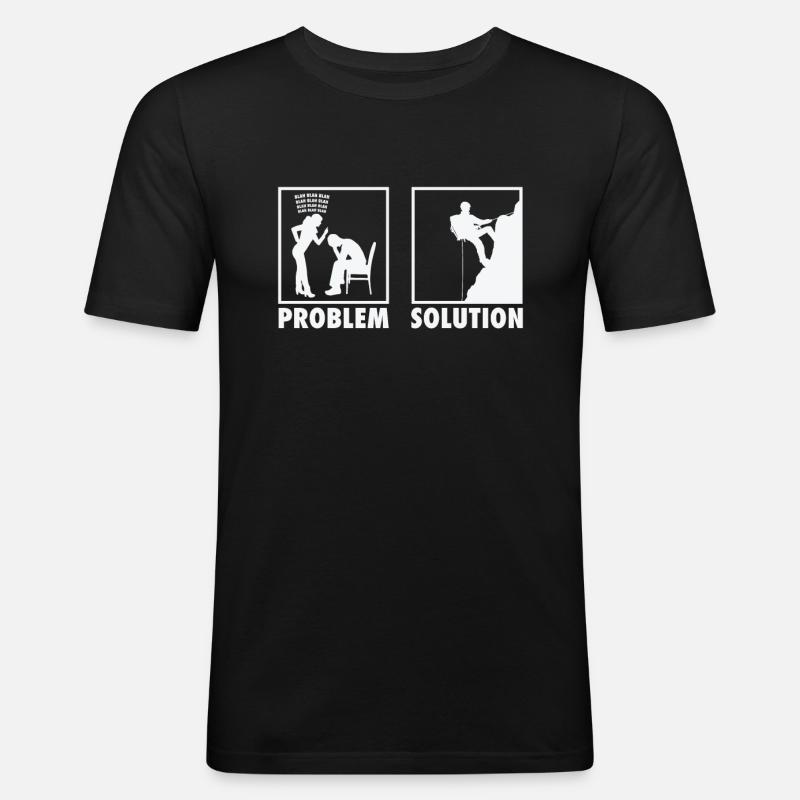 Mountain Climbing Mountain Climber Statement - Männer Slim Fit T-Shirt - Schwarz