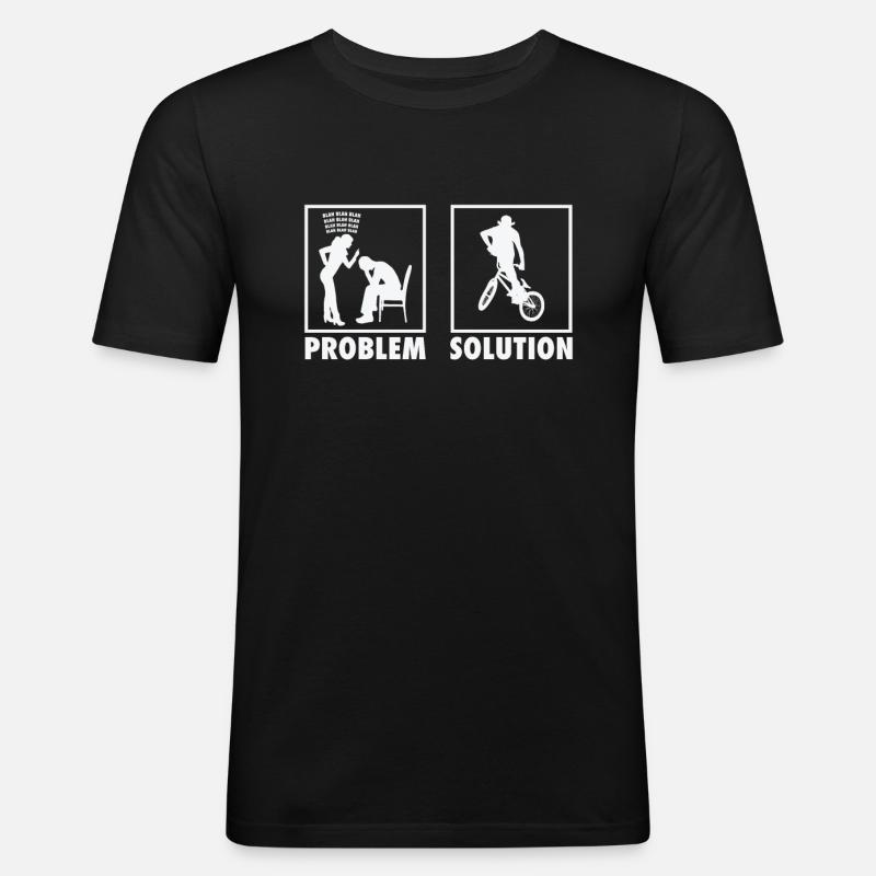 BMX Bikers Statement Problem Solution. - Männer Slim Fit T-Shirt - Schwarz