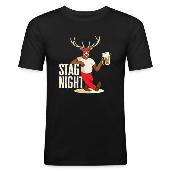 Bachelor Stag Night Drinking Celebration - Men's Slim Fit T-Shirt - black - Front - Nik (191cm)