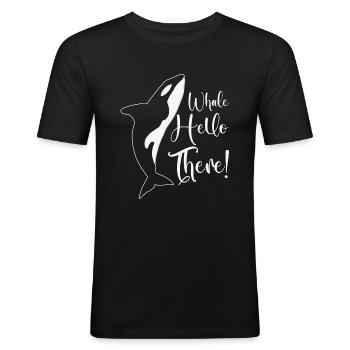 Whale Hello There Orca Marine Biologist - Men's Slim Fit T-Shirt - black - Front - Nik (191cm)