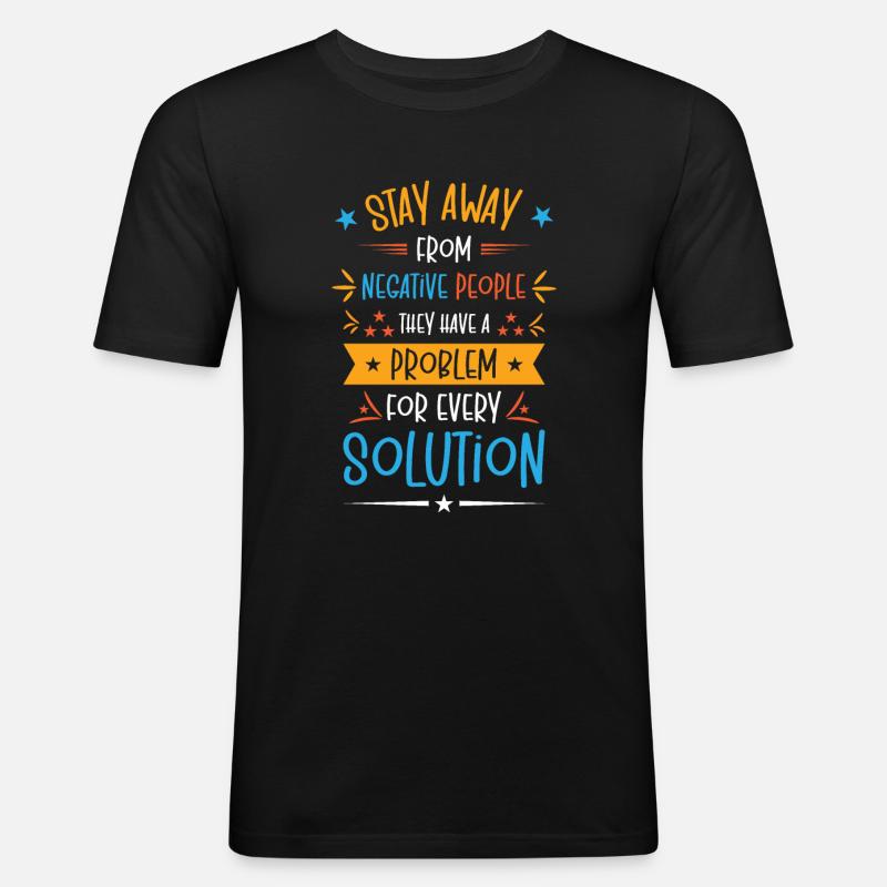 Problem Solution Critical Thinkers Positive - Men's Slim Fit T-Shirt - black