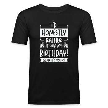 Birthday Party Natal Celebration Unique Greeting - Men's Slim Fit T-Shirt - black - Front - Nik (191cm)