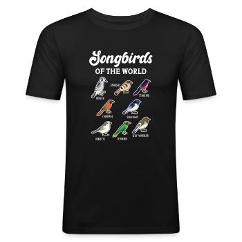 Songbirds Of The World - Men's Slim Fit T-Shirt - black - Front - Nik (191cm)