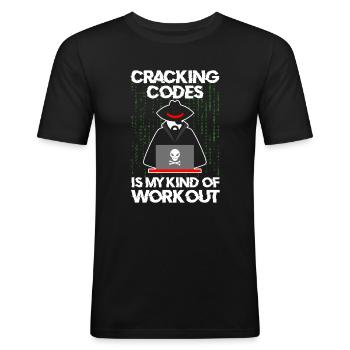 Cybersecurity Professional Hacker Cracking Codes - Men's Slim Fit T-Shirt - black - Front - Nik (191cm)