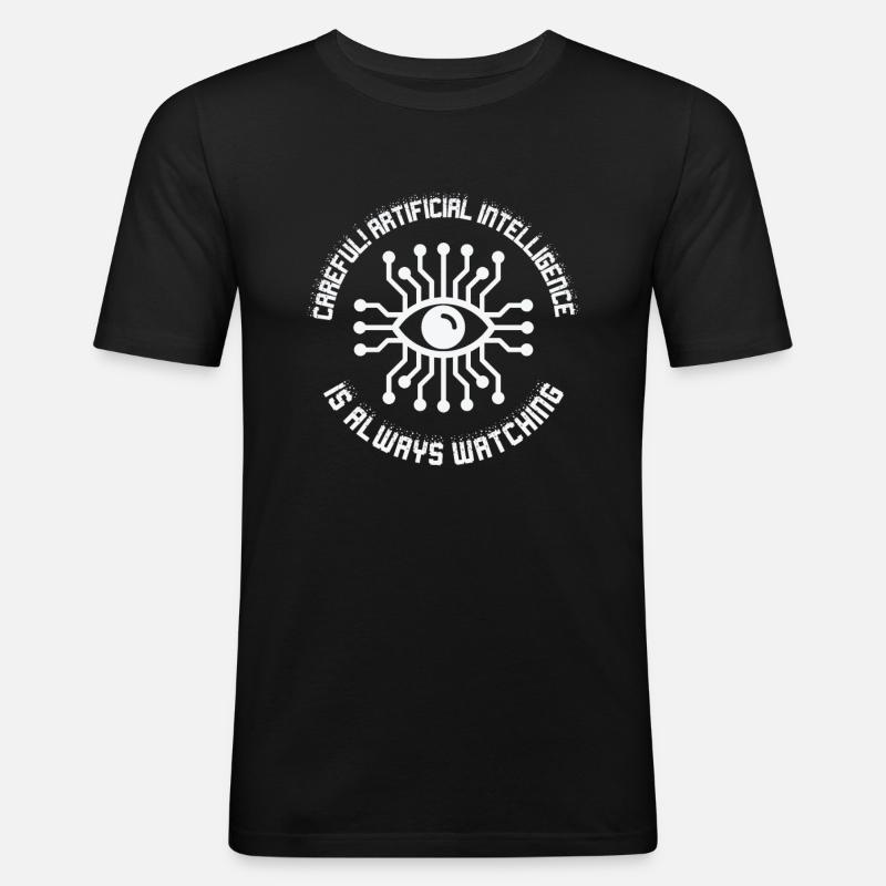 Artificial Intelligence Programming Machine Coding - Men's Slim Fit T-Shirt - black