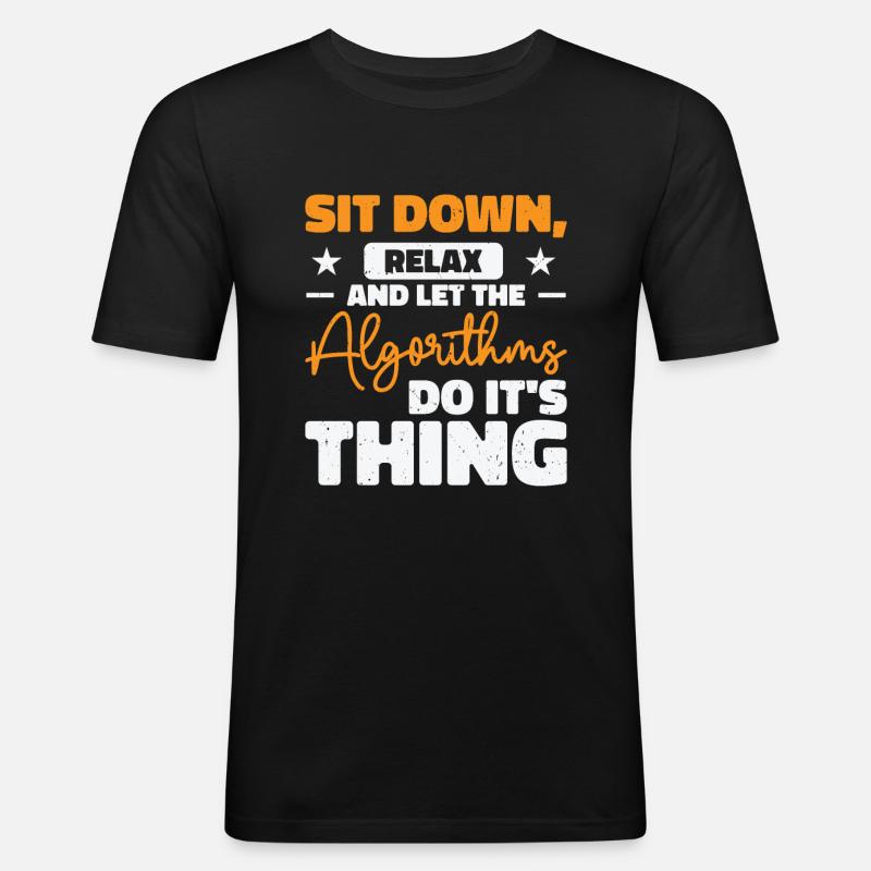 Computer Algorithmus Programmierer Künstliche - Männer Slim Fit T-Shirt - Schwarz