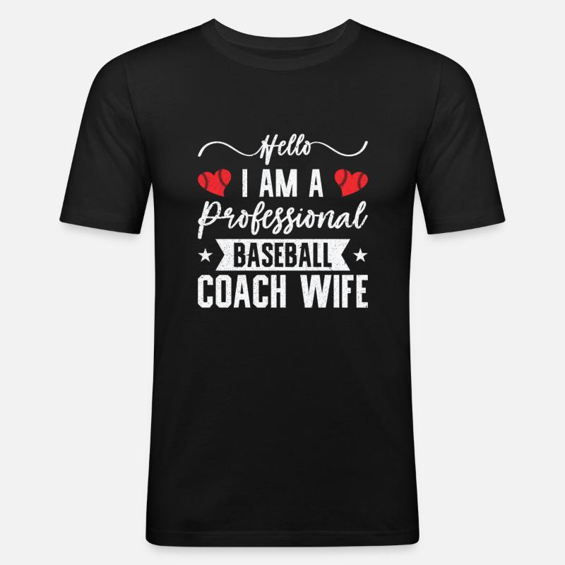 Baseball-Trainerin Ehefrau Berufstätige Mutter - Männer Slim Fit T-Shirt - Schwarz