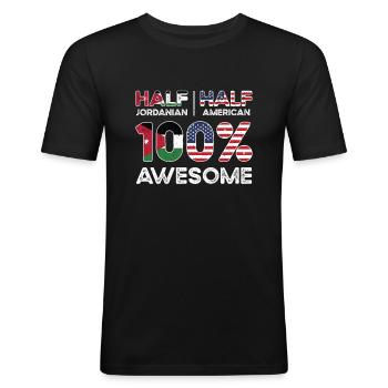 Né Jordanien Jordanien Amérique USA - T-shirt près du corps Homme - noir - Devant - Nik (191cm)