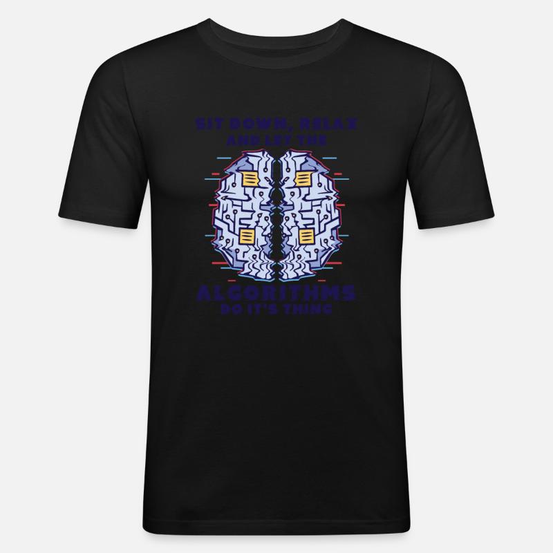 Computer Algorithmus Programmierer Künstliche - Männer Slim Fit T-Shirt - Schwarz