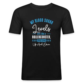 Pancréas diabétique - T-shirt près du corps Homme - noir - Devant - Nik (191cm)