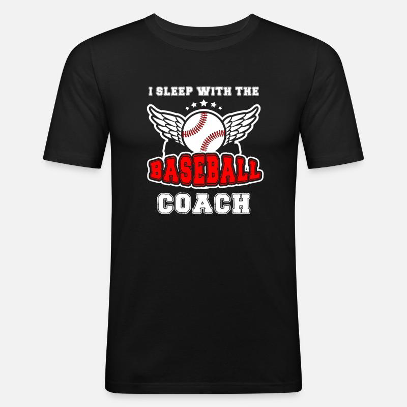 Baseball-Trainerin Ehefrau Berufstätige Mutter - Männer Slim Fit T-Shirt - Schwarz