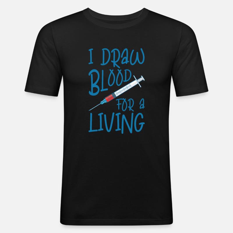 Phlebotomist Phlebotomie Krankenschwester Tech - Männer Slim Fit T-Shirt - Schwarz