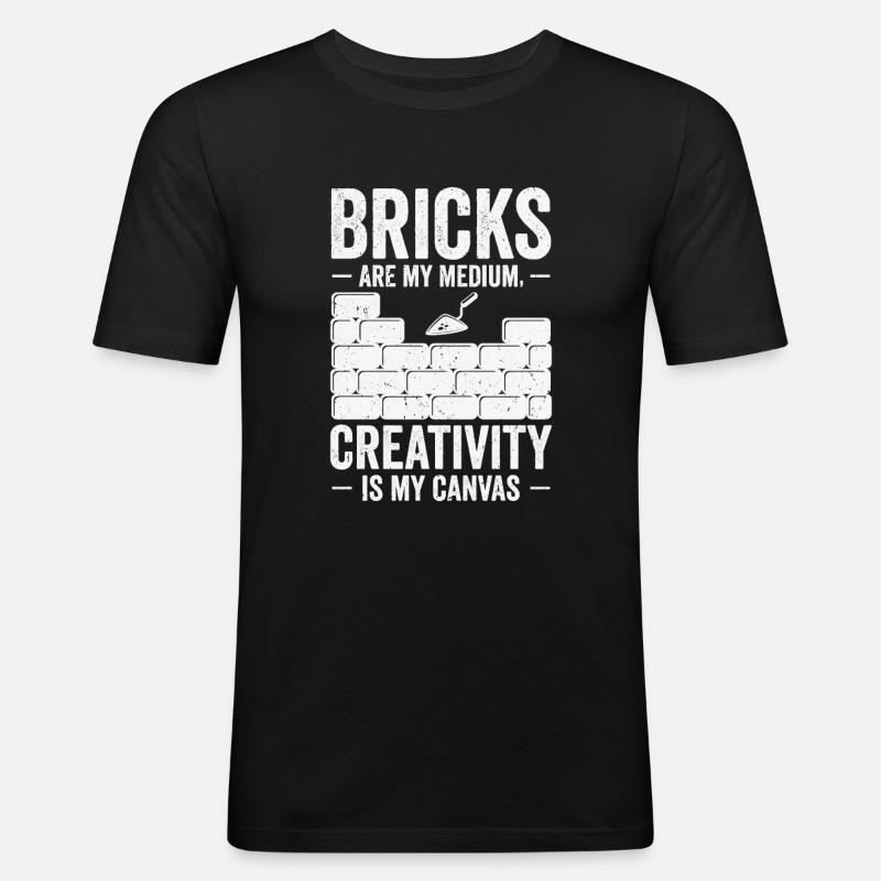 Bricklayer Brick Mason Masonry - Men's Slim Fit T-Shirt - black