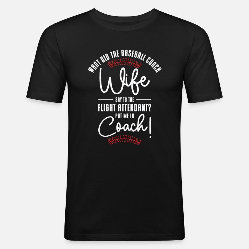 Baseball-Trainerin Ehefrau Berufstätige Mutter - Männer Slim Fit T-Shirt - Schwarz