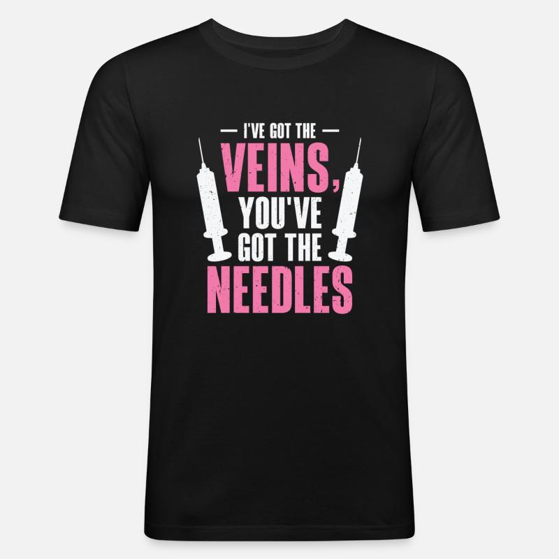 Phlebotomist Phlebotomie Krankenschwester Tech - Männer Slim Fit T-Shirt - Schwarz
