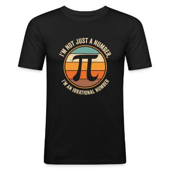 Pi Day Retro Mathematics Pi Symbol Math Number - Men's Slim Fit T-Shirt - black - Front - Nik (191cm)