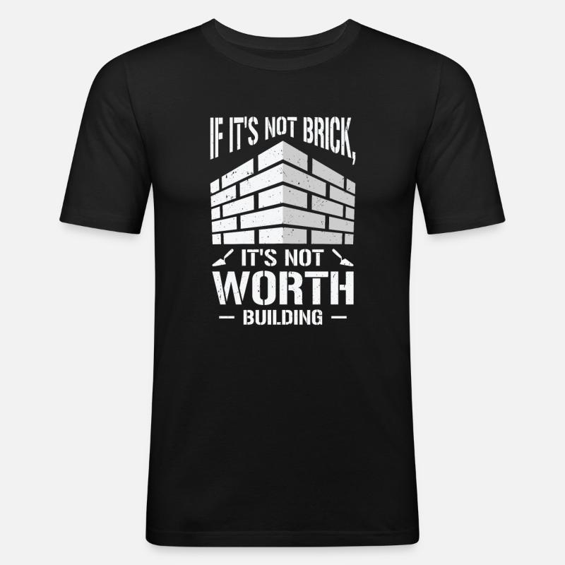 Bricklayer Brick Mason Masonry - Men's Slim Fit T-Shirt - black