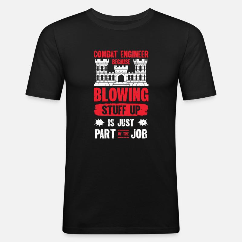 Combat Engineer Engineering Armee - Männer Slim Fit T-Shirt - Schwarz