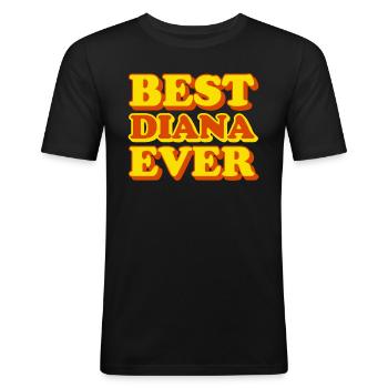 Diana Prénom Drôle de cadeau - T-shirt près du corps Homme - noir - Devant - Nik (191cm)