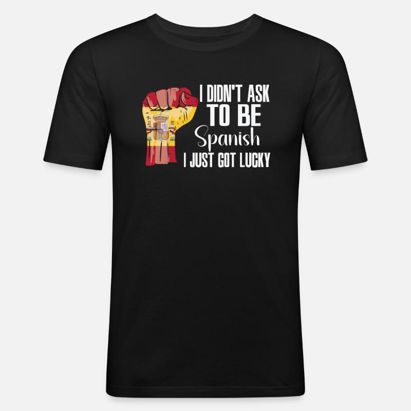 Spanischer Stolz Spanische Flagge Gewachsen - Männer Slim Fit T-Shirt - Schwarz