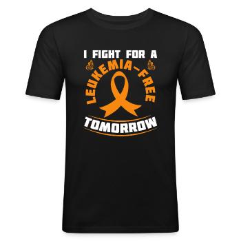Boucle cancéreuse des survivants de la leucémie - T-shirt près du corps Homme - noir - Devant - Nik (191cm)