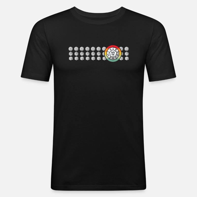 RPG Cube Rollenspiel Side Quest - Männer Slim Fit T-Shirt - Schwarz