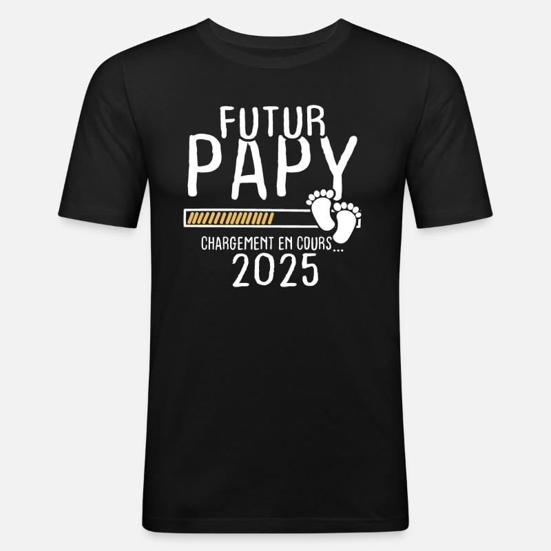 Futur Papy 2025 - T-shirt près du corps Homme - noir