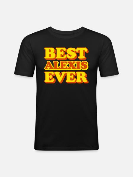 Alexis First Name Funny Gift - Men's Slim Fit T-Shirt - black