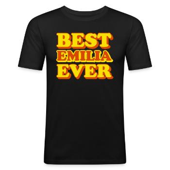Emilia First Name Funny Gift - Men's Slim Fit T-Shirt - black - Front - Nik (191cm)