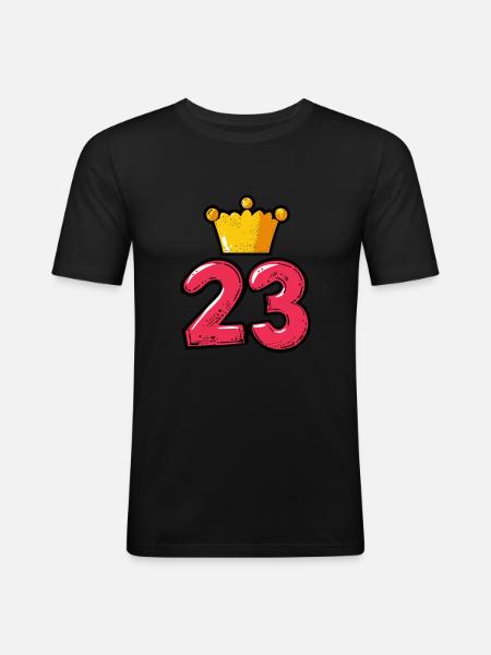 23 Number Crown - Men's Slim Fit T-Shirt - black