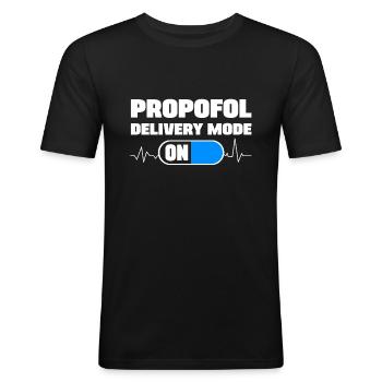 Funny Anesthesiologist Propofol Delivery Mode On - Männer Slim Fit T-Shirt - Schwarz - Vorne - Nik (191cm)