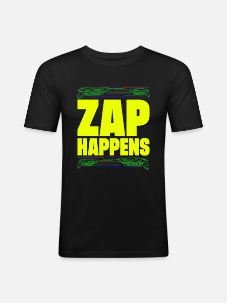 Zap Happens Laser Tag Player Funny Gift Idea - Men's Slim Fit T-Shirt - black