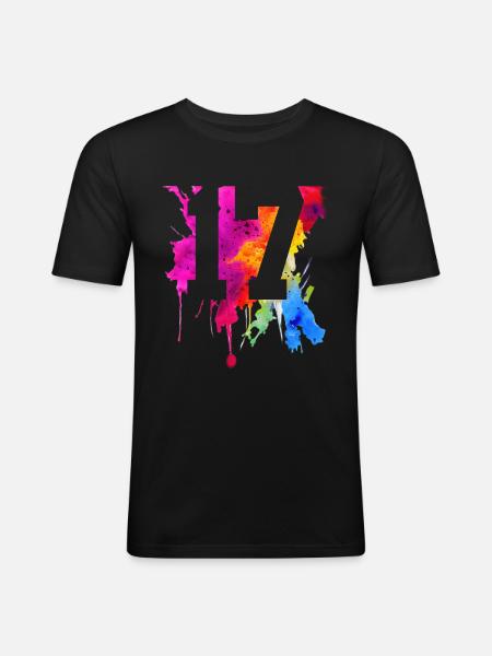 17 YEARS 17TH BIRTHDAY - Men's Slim Fit T-Shirt - black