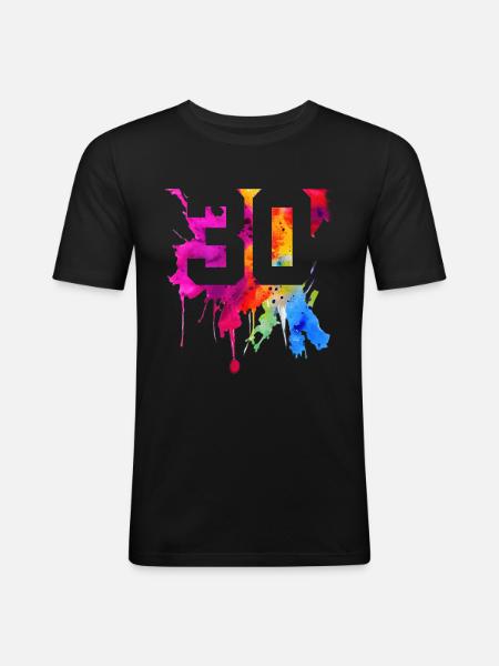 30 YEARS 30TH BIRTHDAY - Men's Slim Fit T-Shirt - black