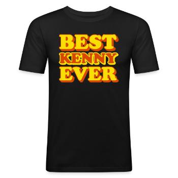 Funny gift with first name Kenny - Men's Slim Fit T-Shirt - black - Front - Nik (191cm)