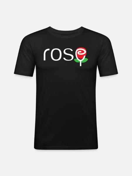 Rose - T-shirt près du corps Homme - noir