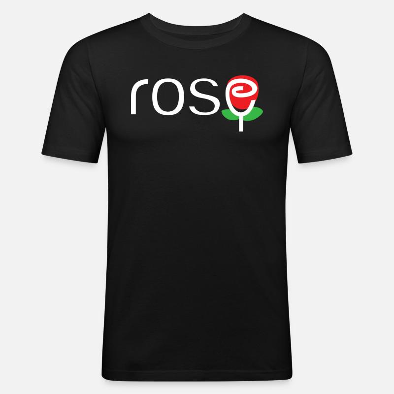 Rose - Männer Slim Fit T-Shirt - Schwarz