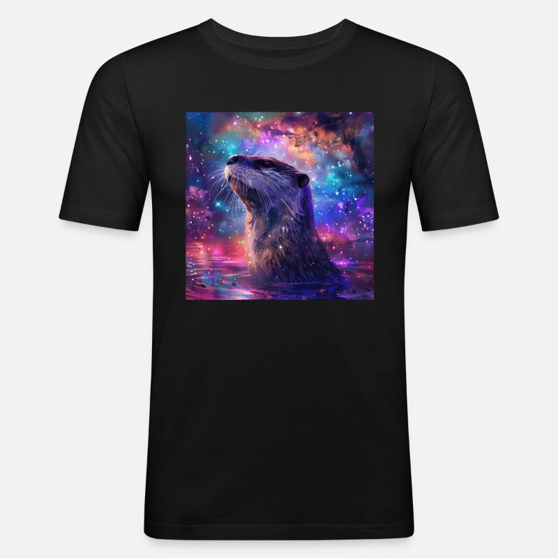 Otter - Männer Slim Fit T-Shirt - Schwarz