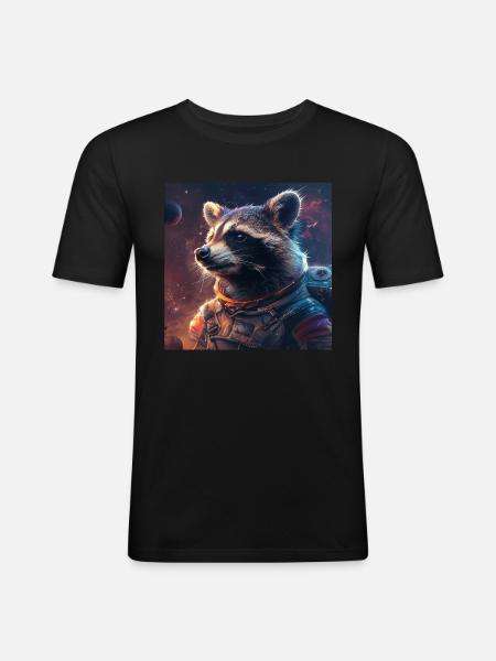Raccoon - Men's Slim Fit T-Shirt - black