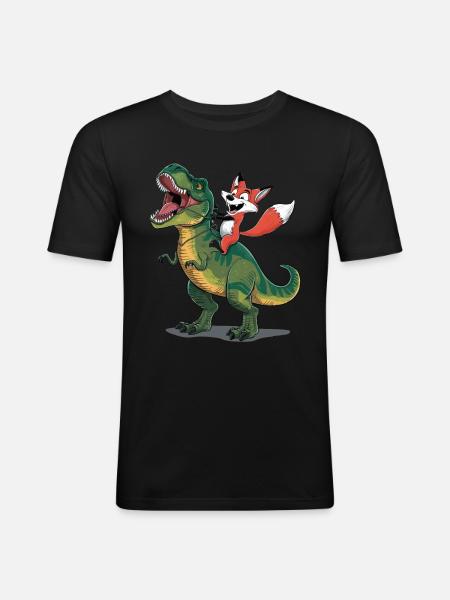 Fuchs - Männer Slim Fit T-Shirt - Schwarz