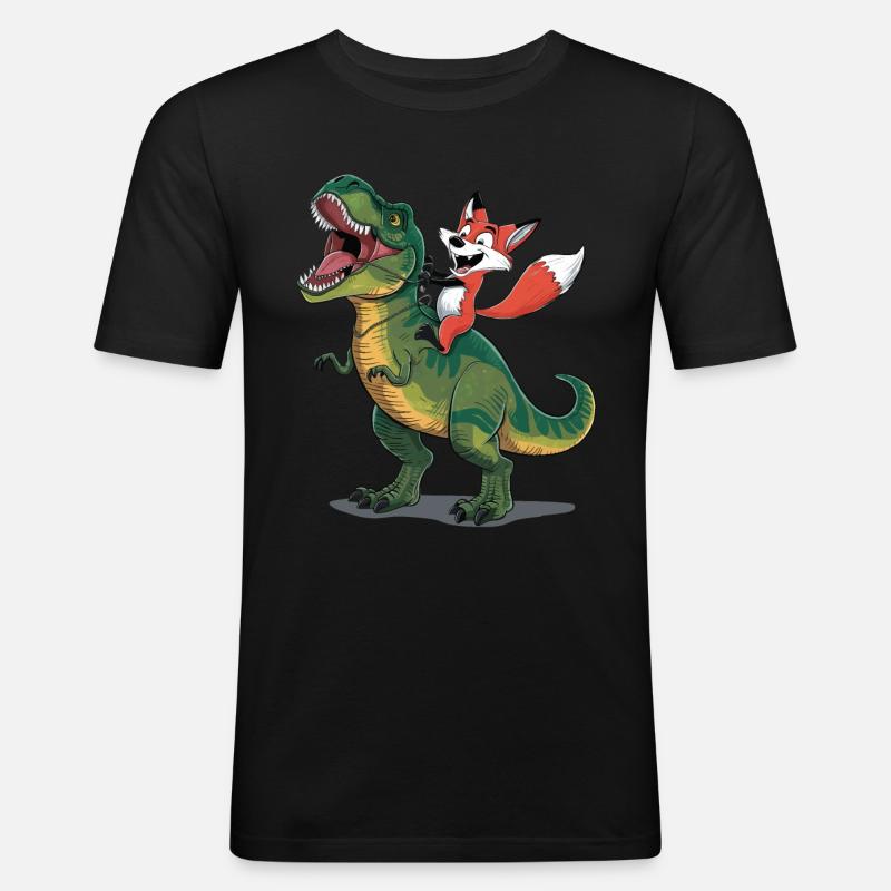 Fuchs - Männer Slim Fit T-Shirt - Schwarz