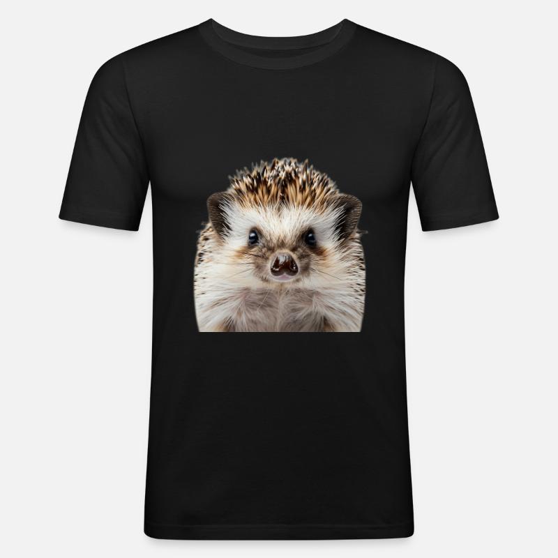 Igel - Männer Slim Fit T-Shirt - Schwarz
