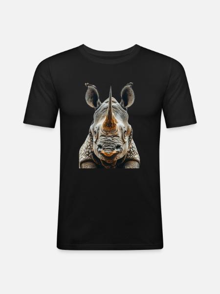 Nashorn - Männer Slim Fit T-Shirt - Schwarz