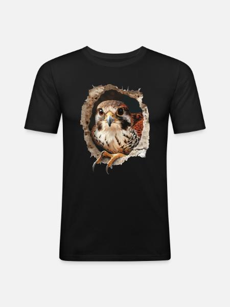 Faucon - T-shirt près du corps Homme - noir