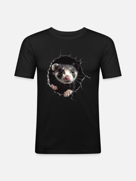 Frettchen - Männer Slim Fit T-Shirt - Schwarz