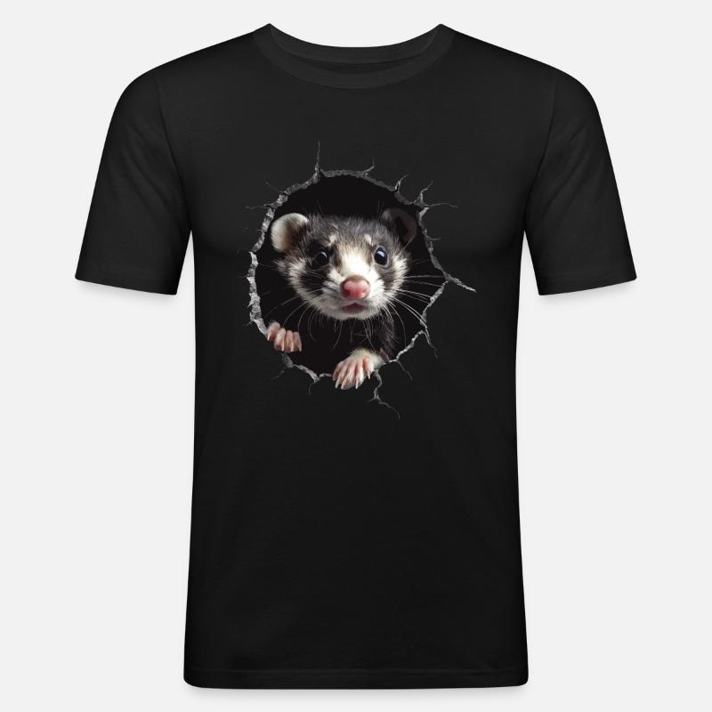 Frettchen - Männer Slim Fit T-Shirt - Schwarz