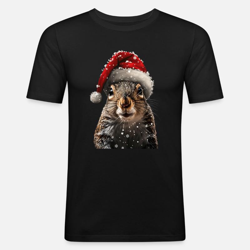 Eichhörnchen - Männer Slim Fit T-Shirt - Schwarz