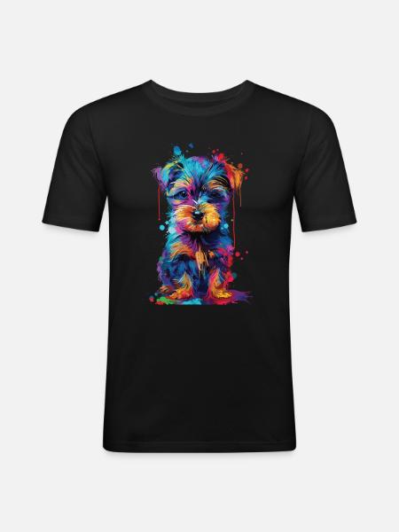 Chien - T-shirt près du corps Homme - noir