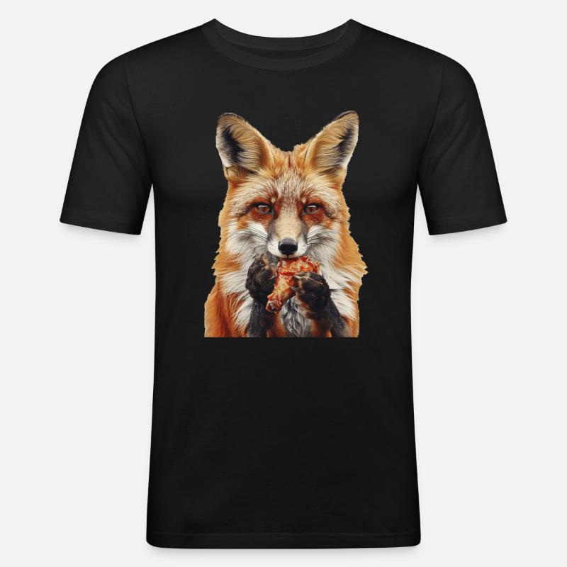 Fuchs - Männer Slim Fit T-Shirt - Schwarz