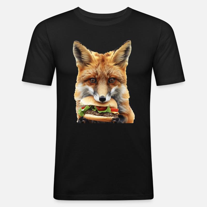 Fuchs - Männer Slim Fit T-Shirt - Schwarz